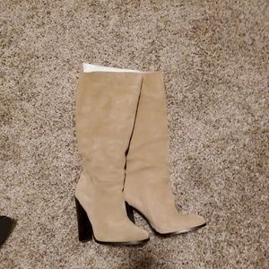 Tall suede tan boots